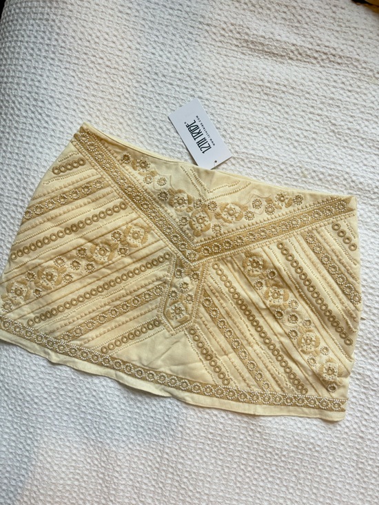 12th Tribe Dresses & Skirts - NWT | 12th Tribe | Del Sol Cream Beaded Micro Mini Skirt